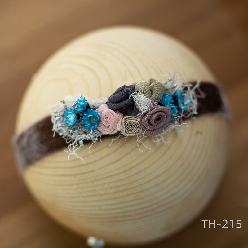 Neugeborenen Fotografie Samt Blume Perle Stirnband Haarschmuck TH2
