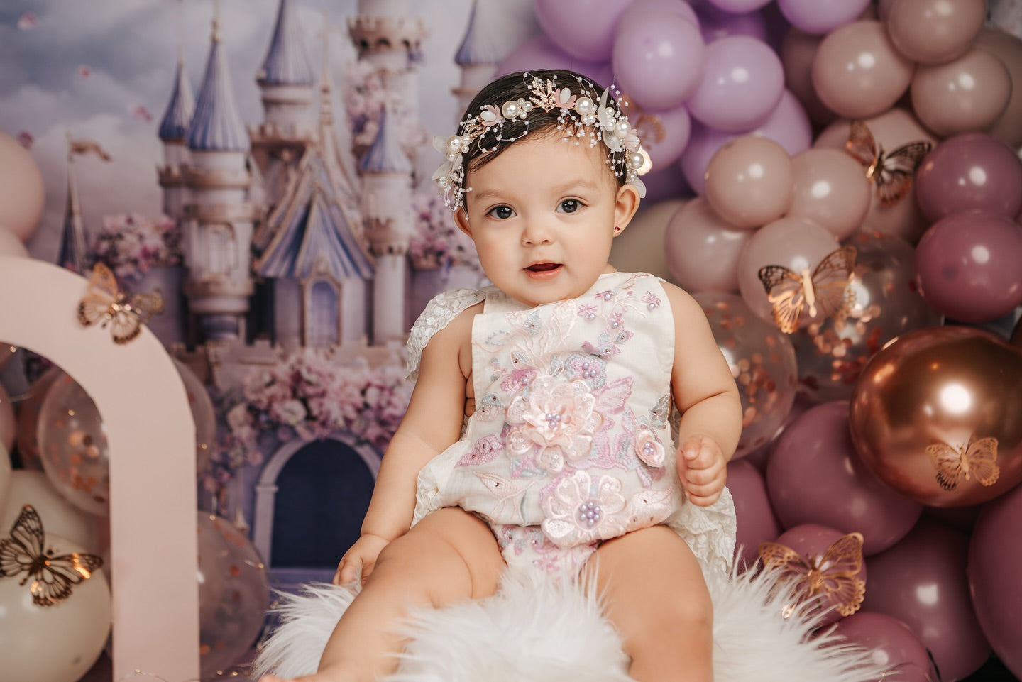 Fotografie Frühling Backdrops Königliches Schloss Blühender Garten Backdrop LXX1-160