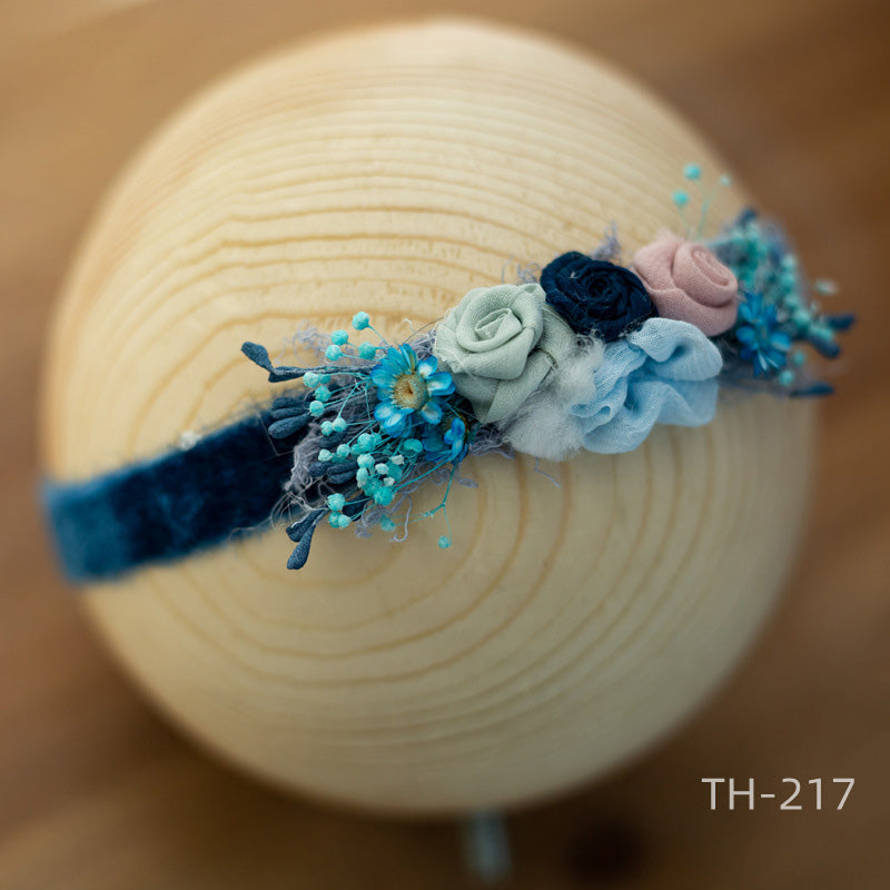 Neugeborenen Fotografie Samt Blume Perle Stirnband Haarschmuck TH2