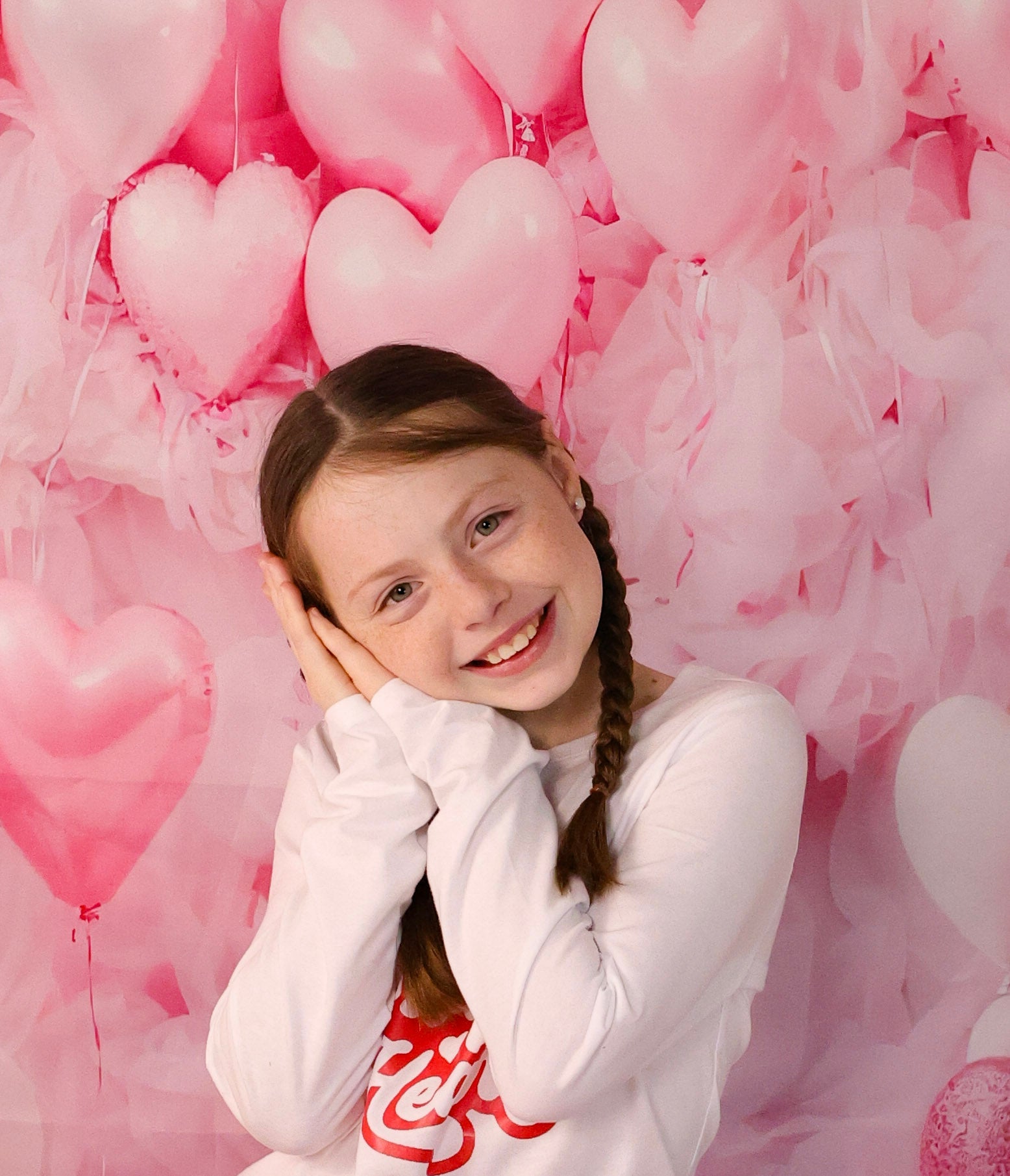 Valentinstag-Fotohintergrund Rosa Herz-Luftballonwand Valentinstag-Fotohintergrund MRR9-88