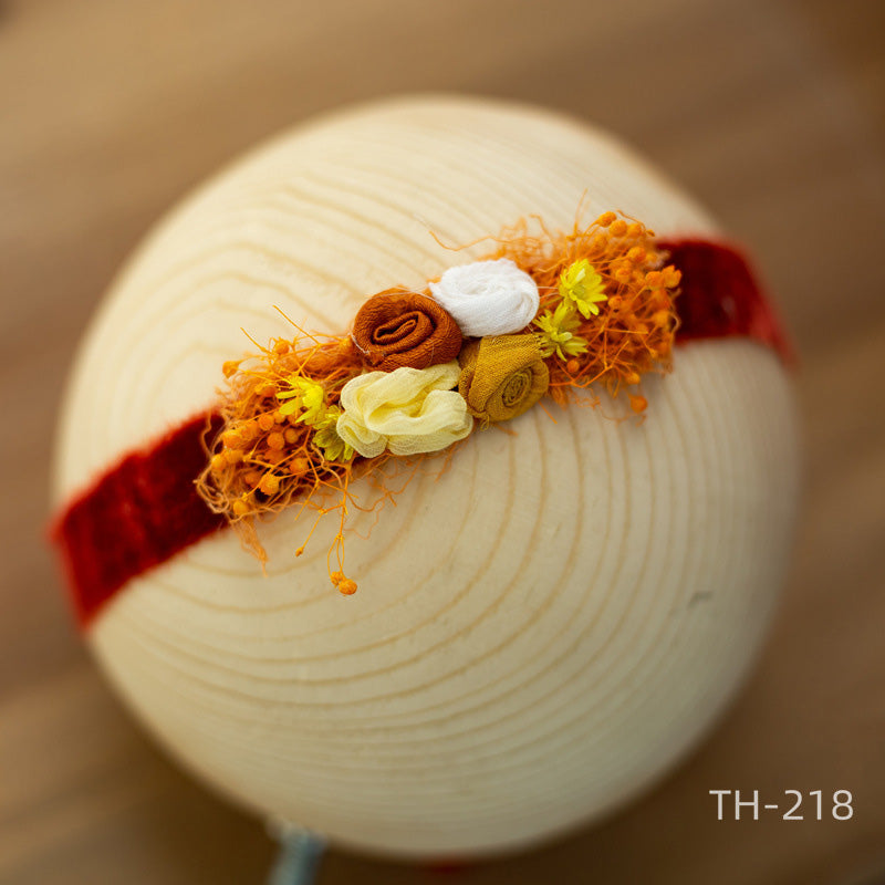 Neugeborenen Fotografie Samt Blume Perle Stirnband Haarschmuck TH2