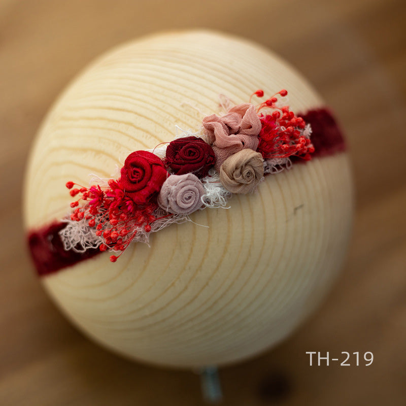 Neugeborenen Fotografie Samt Blume Perle Stirnband Haarschmuck TH2