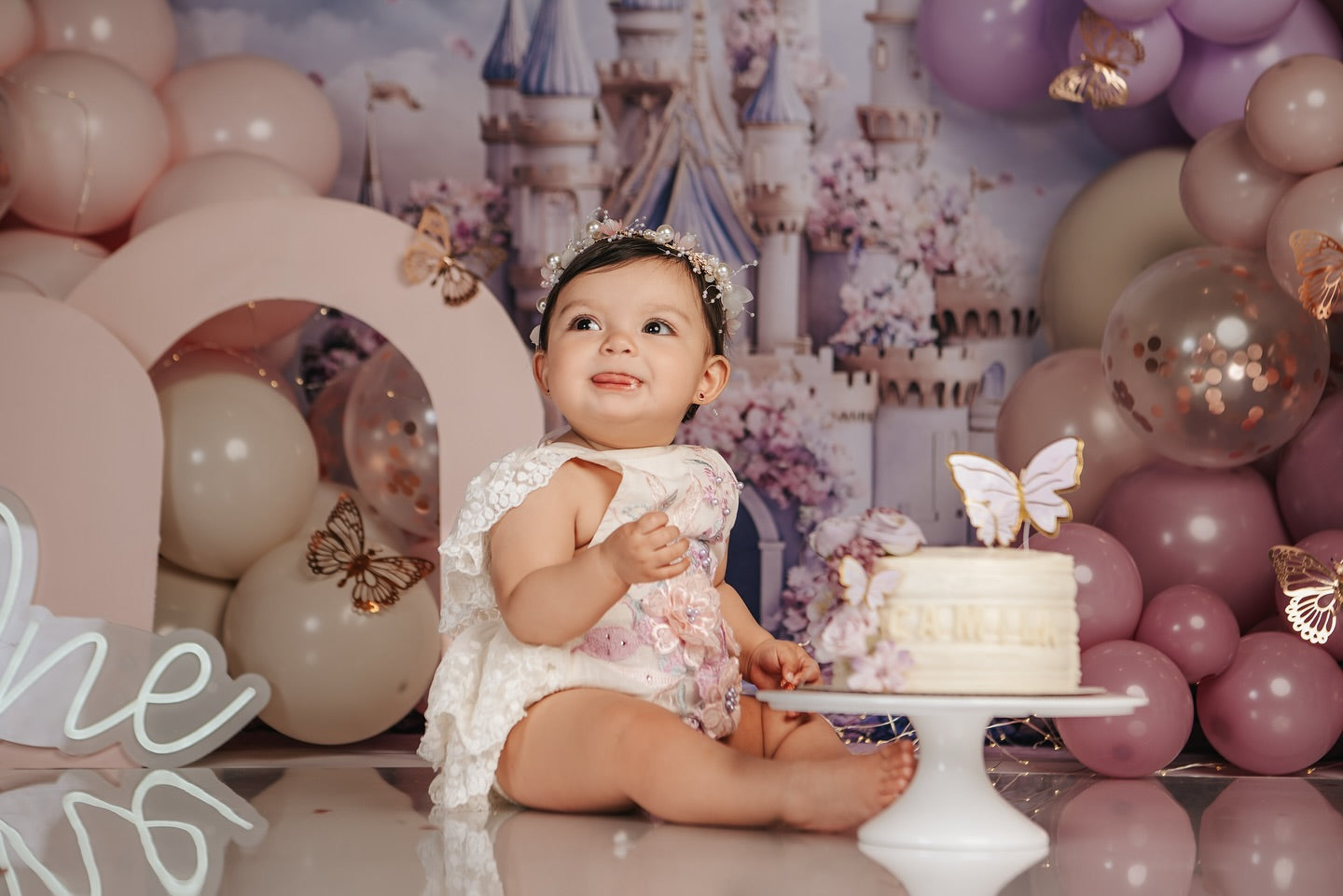 Fotografie Frühling Backdrops Königliches Schloss Blühender Garten Backdrop LXX1-160