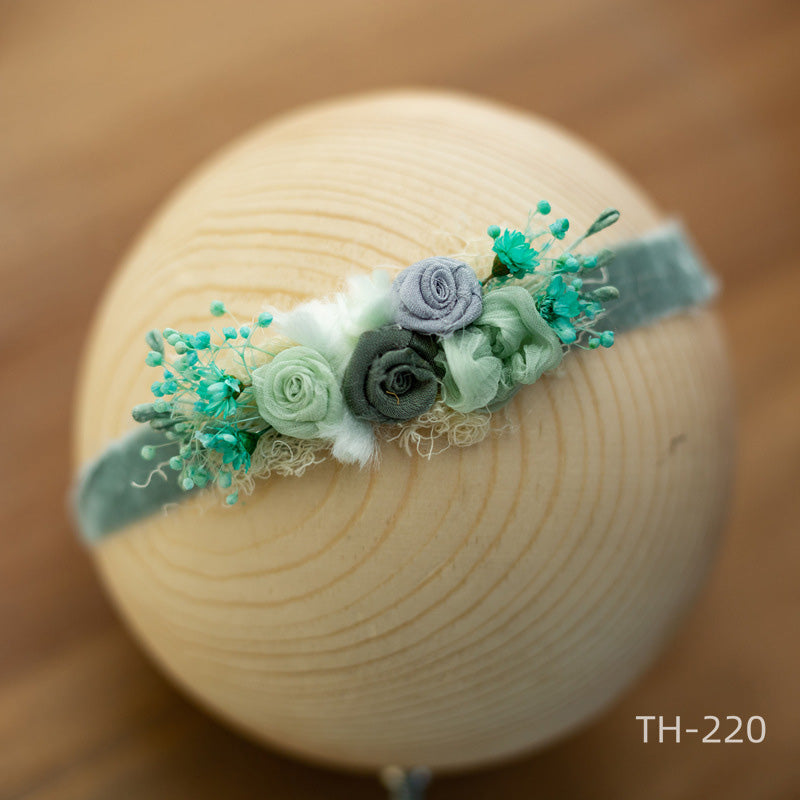 Neugeborenen Fotografie Samt Blume Perle Stirnband Haarschmuck TH2