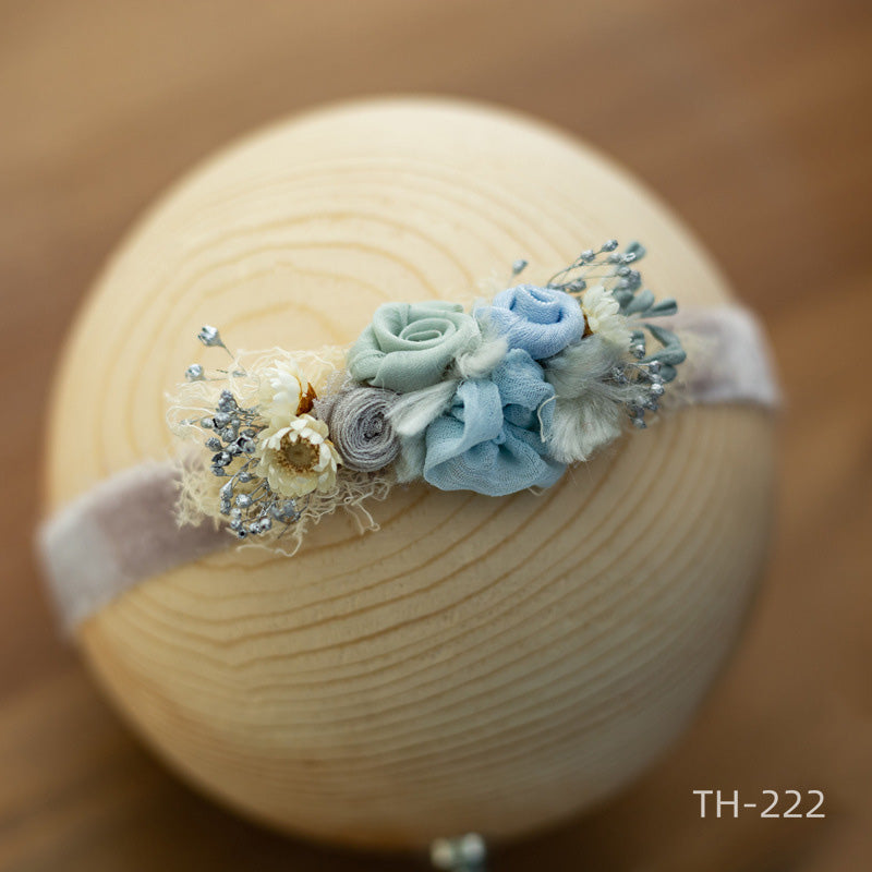 Neugeborenen Fotografie Samt Blume Perle Stirnband Haarschmuck TH2