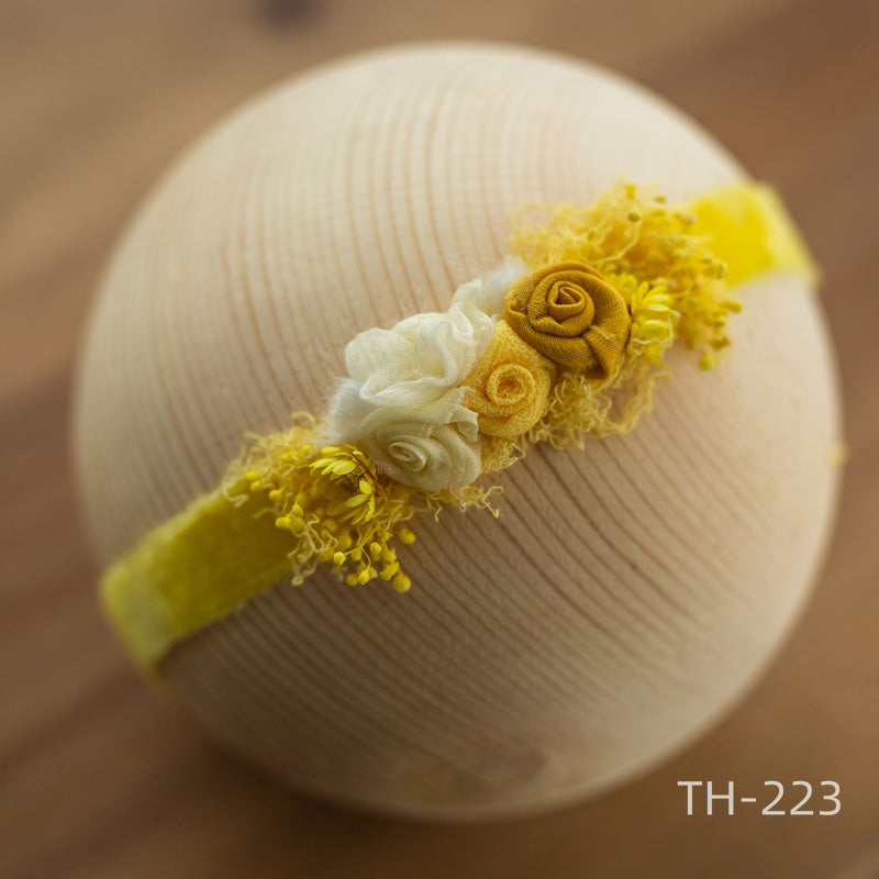 Neugeborenen Fotografie Samt Blume Perle Stirnband Haarschmuck TH2