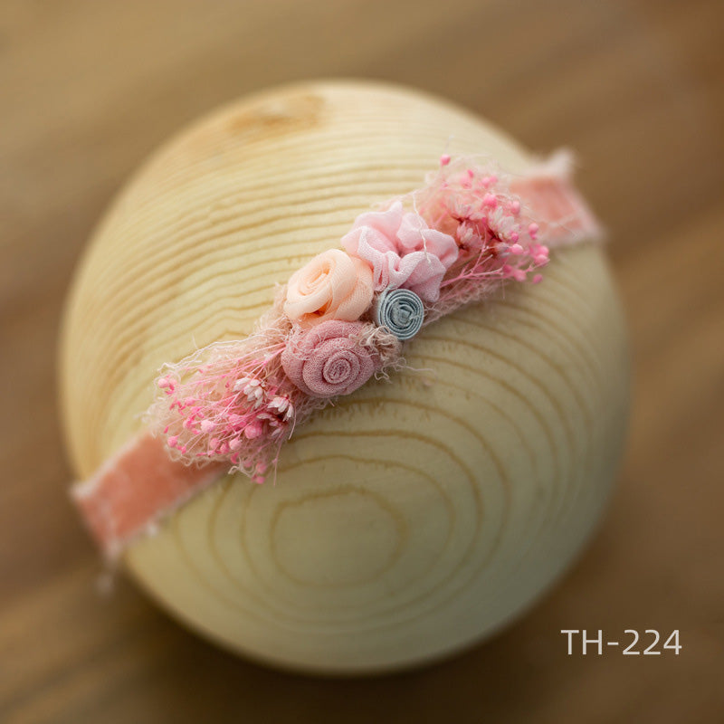 Neugeborenen Fotografie Samt Blume Perle Stirnband Haarschmuck TH2