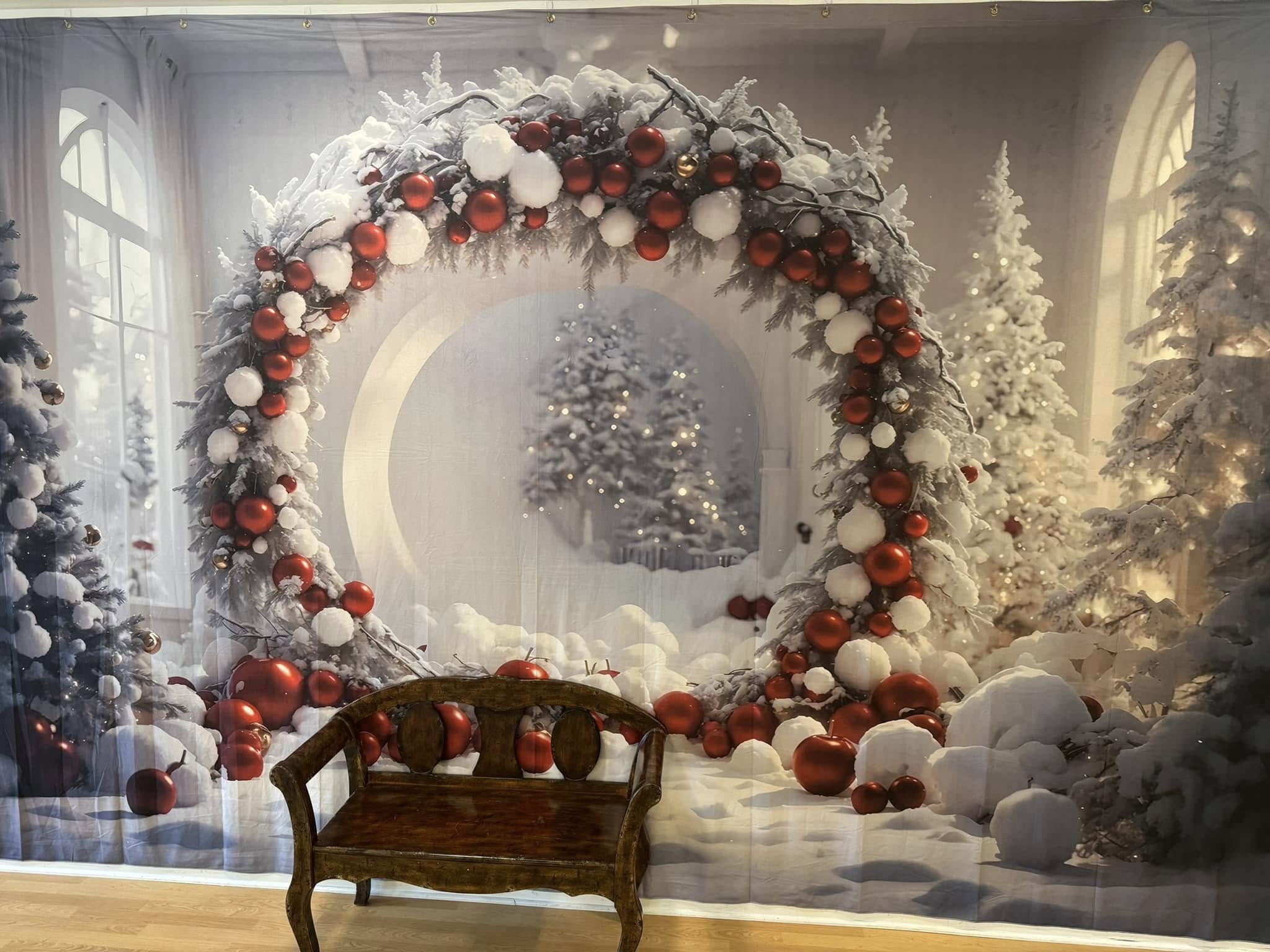 Weihnachtskugeln Kranz Fotohintergrund RR7-742