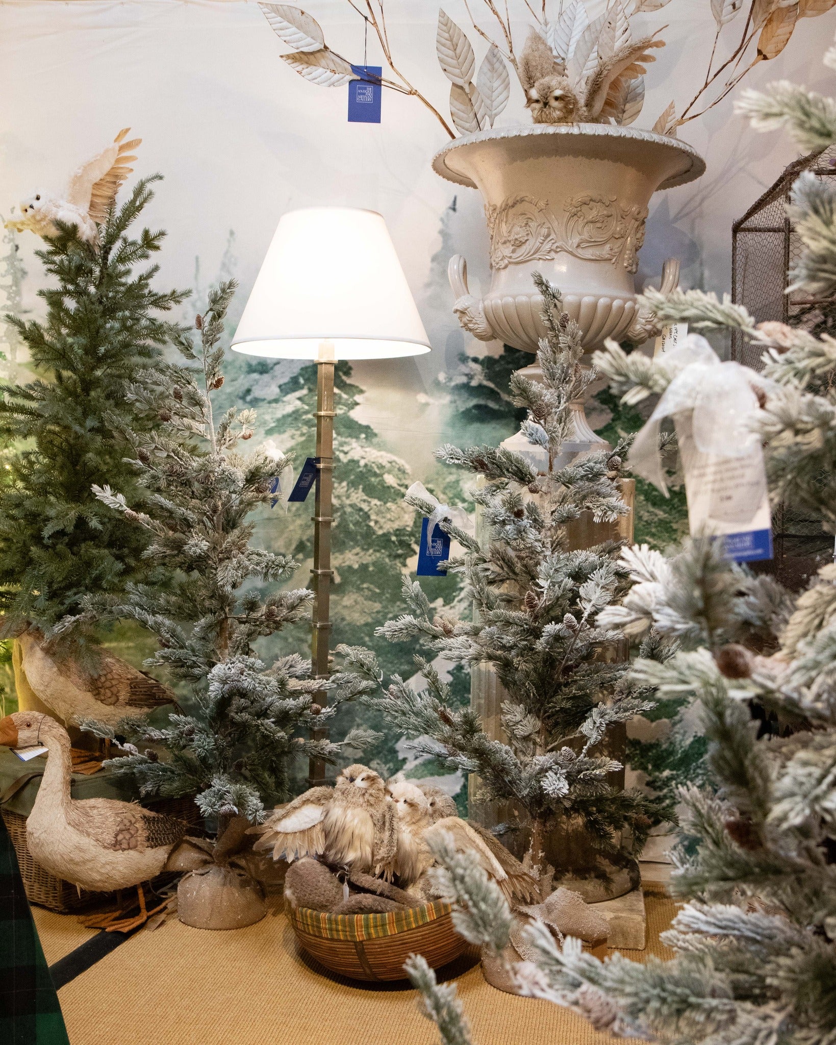 Leinwand Hintergrundbild Schneelandschaft Winter Pinienwald M7-43