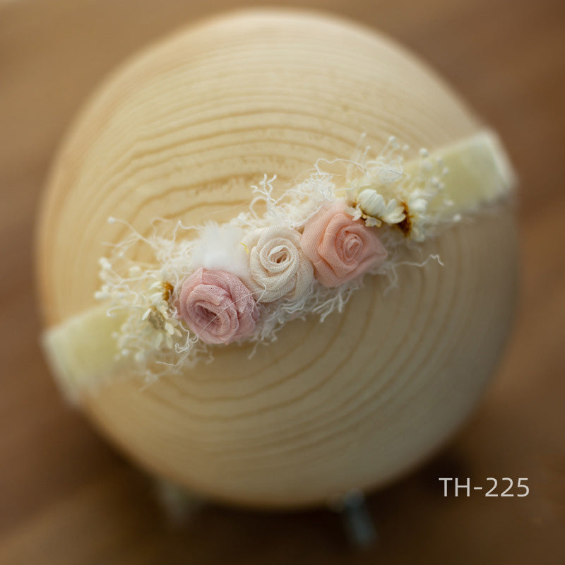 Neugeborenen Fotografie Samt Blume Perle Stirnband Haarschmuck TH2