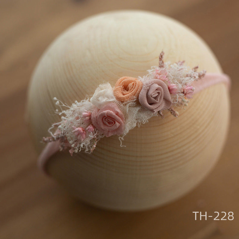 Neugeborenen Fotografie Samt Blume Perle Stirnband Haarschmuck TH2