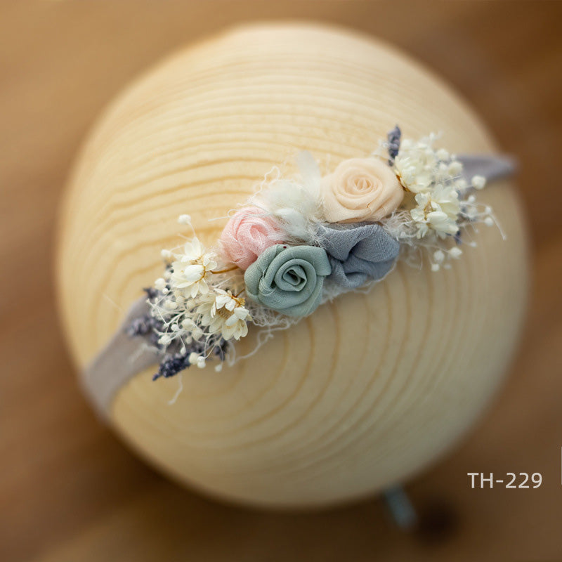 Neugeborenen Fotografie Samt Blume Perle Stirnband Haarschmuck TH2