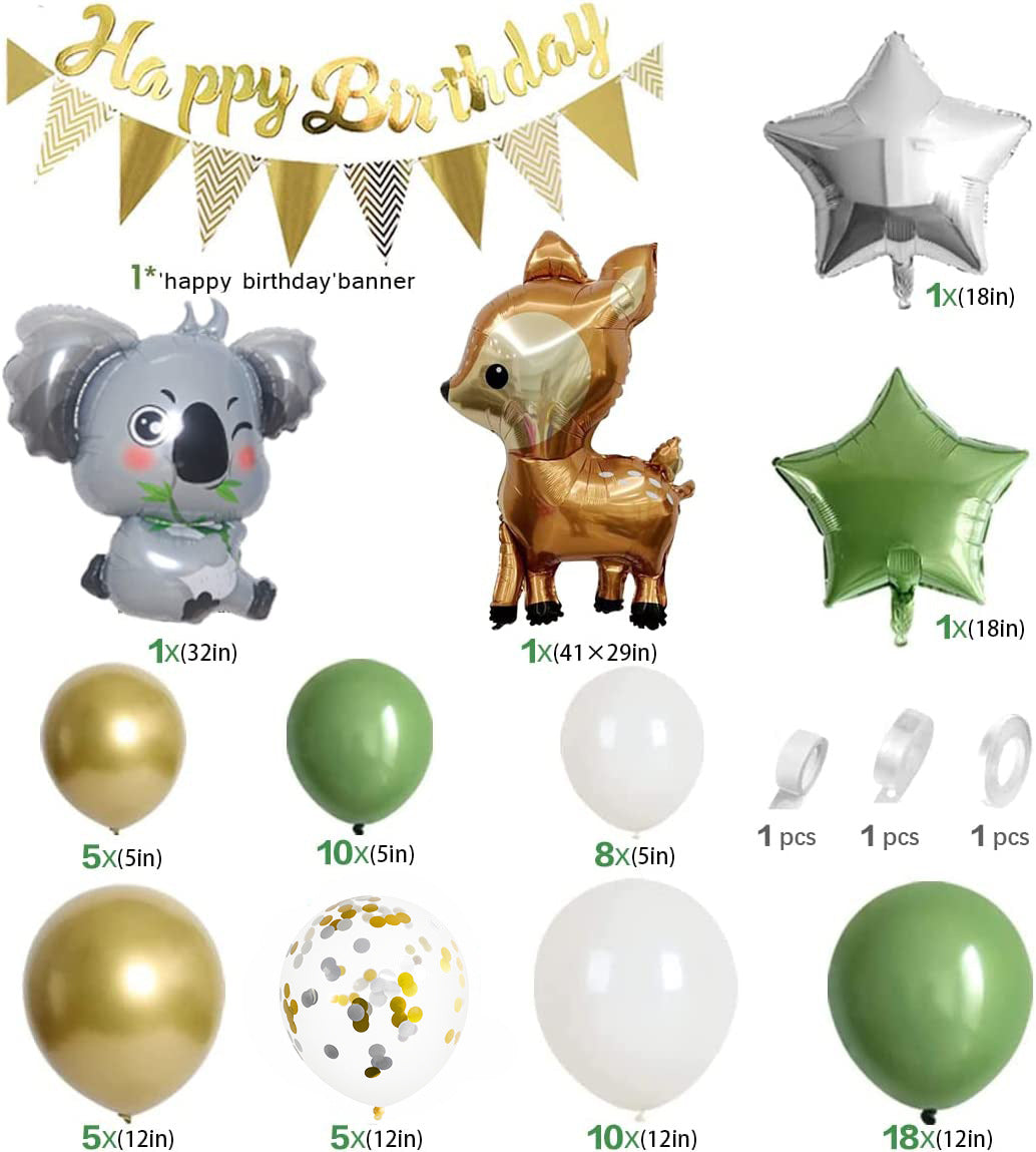 Tierische Geburtstagsparty Ballonkette Tropisch Grün Dschungel Bogen Set BA32