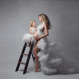 Wunderschönes ärmelloses Wellensaum Mutterschaft Fotografie Kleid RB18