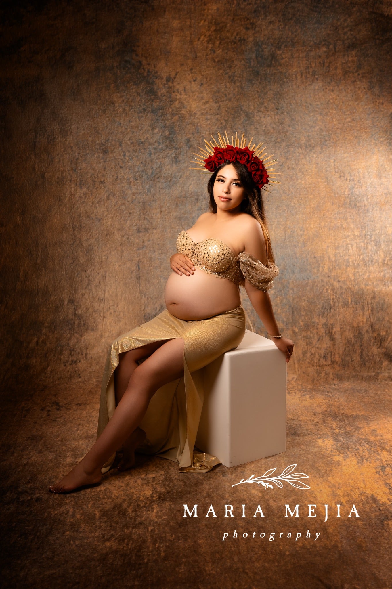 Gold abstrakte Textur Photo Booth Hintergrund MB-05