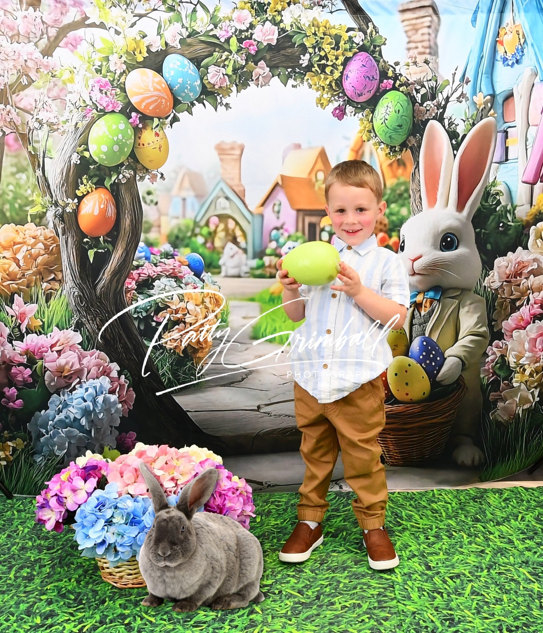 Ostern Backdrops Ideen Hasenbogen Blumengarten Backdrop BRP12-739