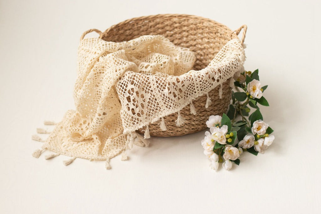 Neugeborenen-Fotografie Boho-Strickdecke CL12