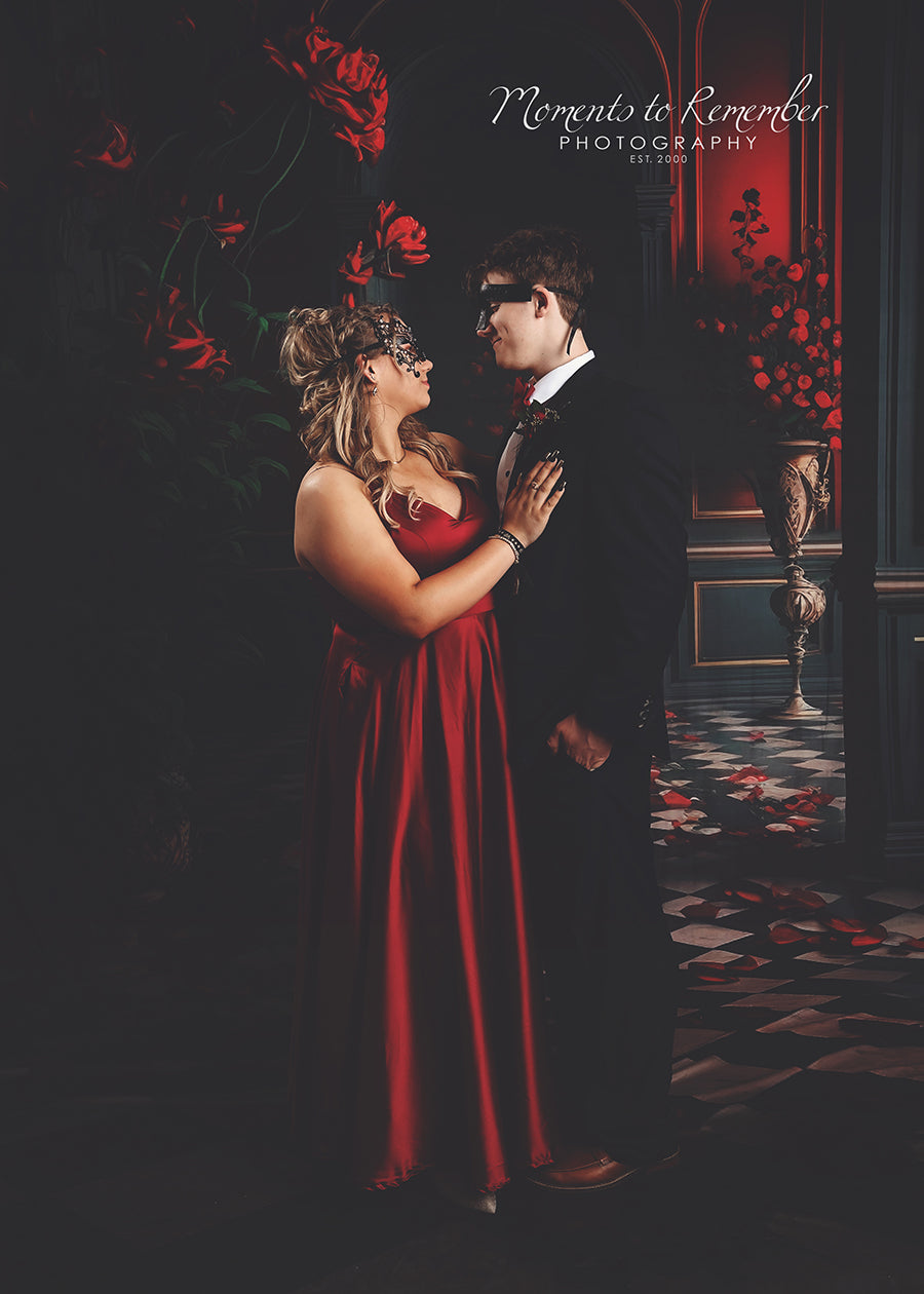 Rauminnenraum Blumenbogen Tür Hintergrund M5-10