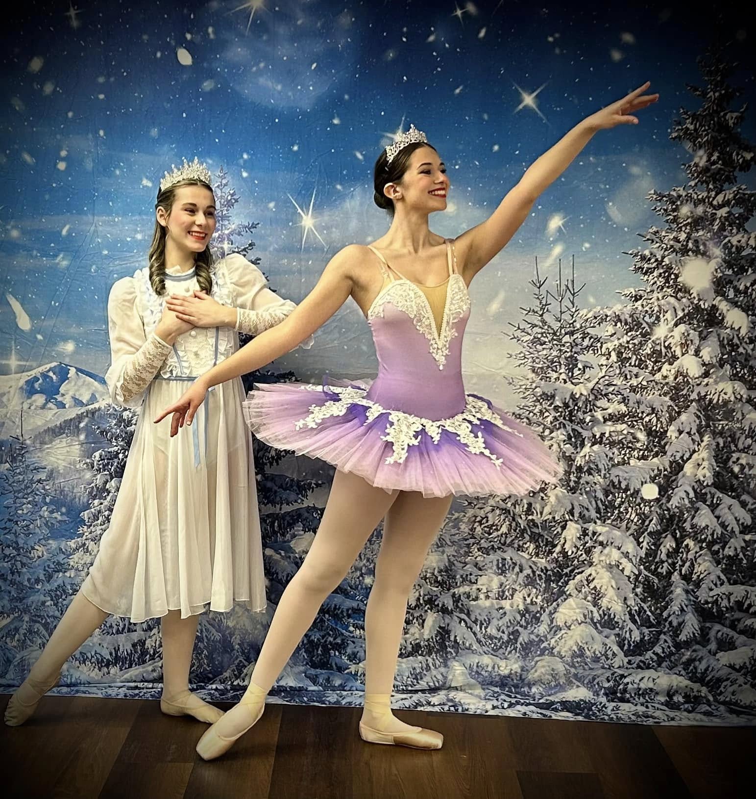 Sternenhimmel im Winter verschneite Nacht Hintergrund M8-17