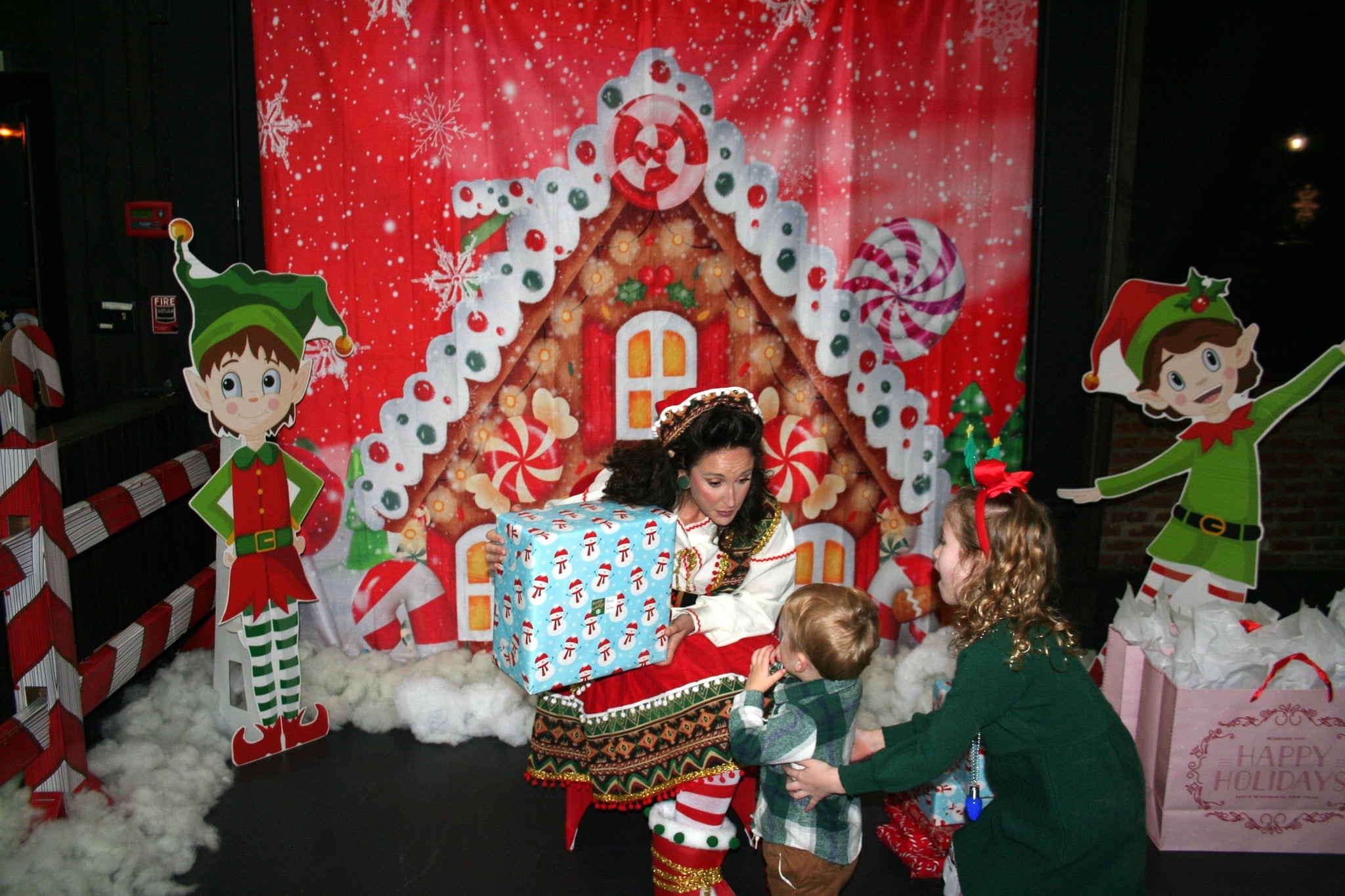 Weihnachtshintergrund Lebkuchenhaus Süßigkeiten für Fotografie D867
