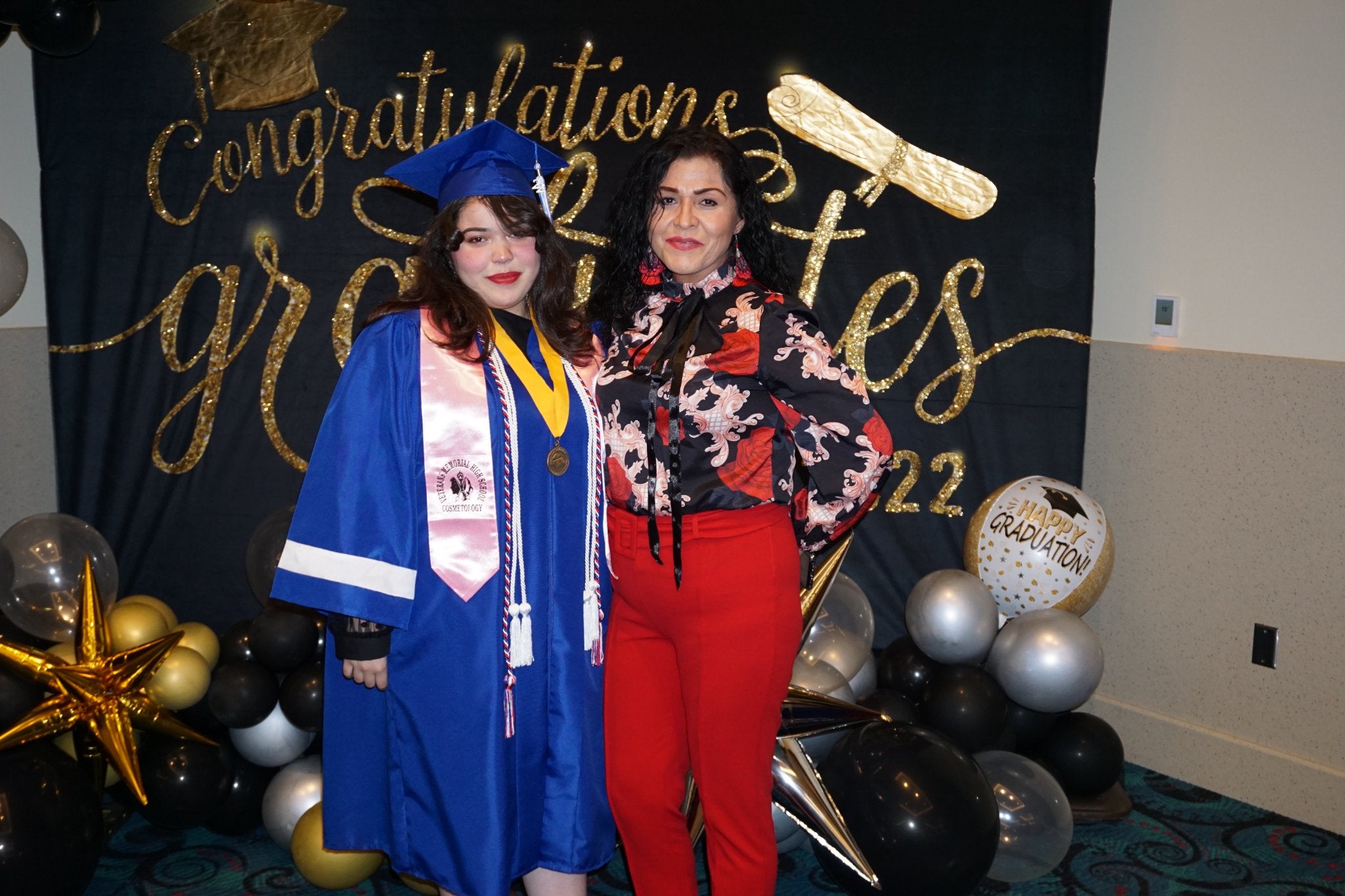 Abschluss Glückwunsch Galte und Schwarz Klasse 2024 Fotohintergrund SH-253