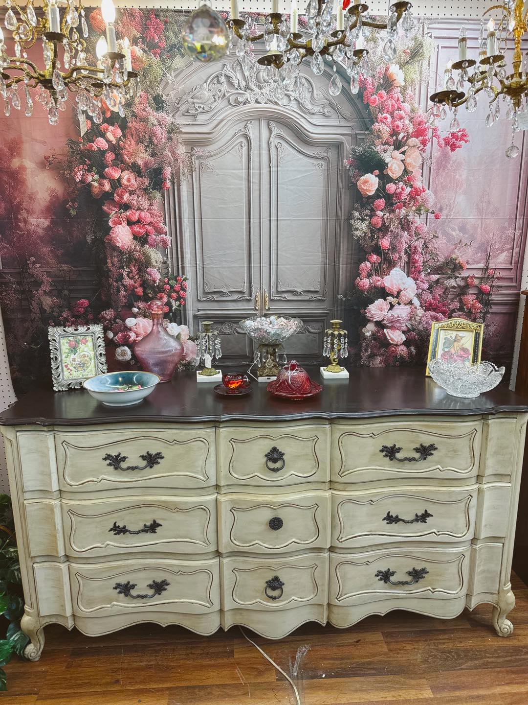 Retro Fotokulissen Rosa Floral Dekor Hintergrund BRP10-284