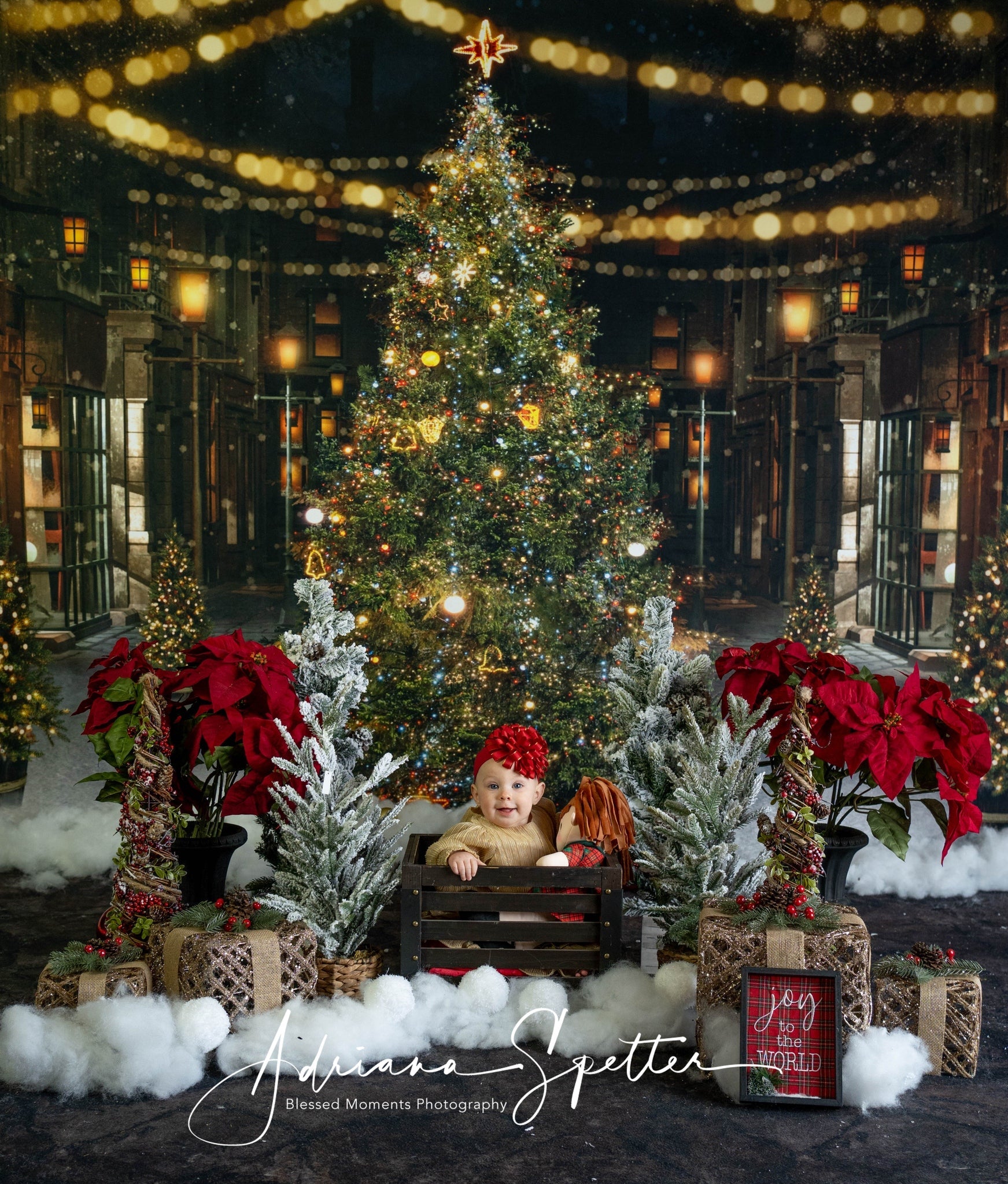 Weihnachtsbaumkulisse Festliche Nachtstraße Weihnachtskulisse MRR10-42