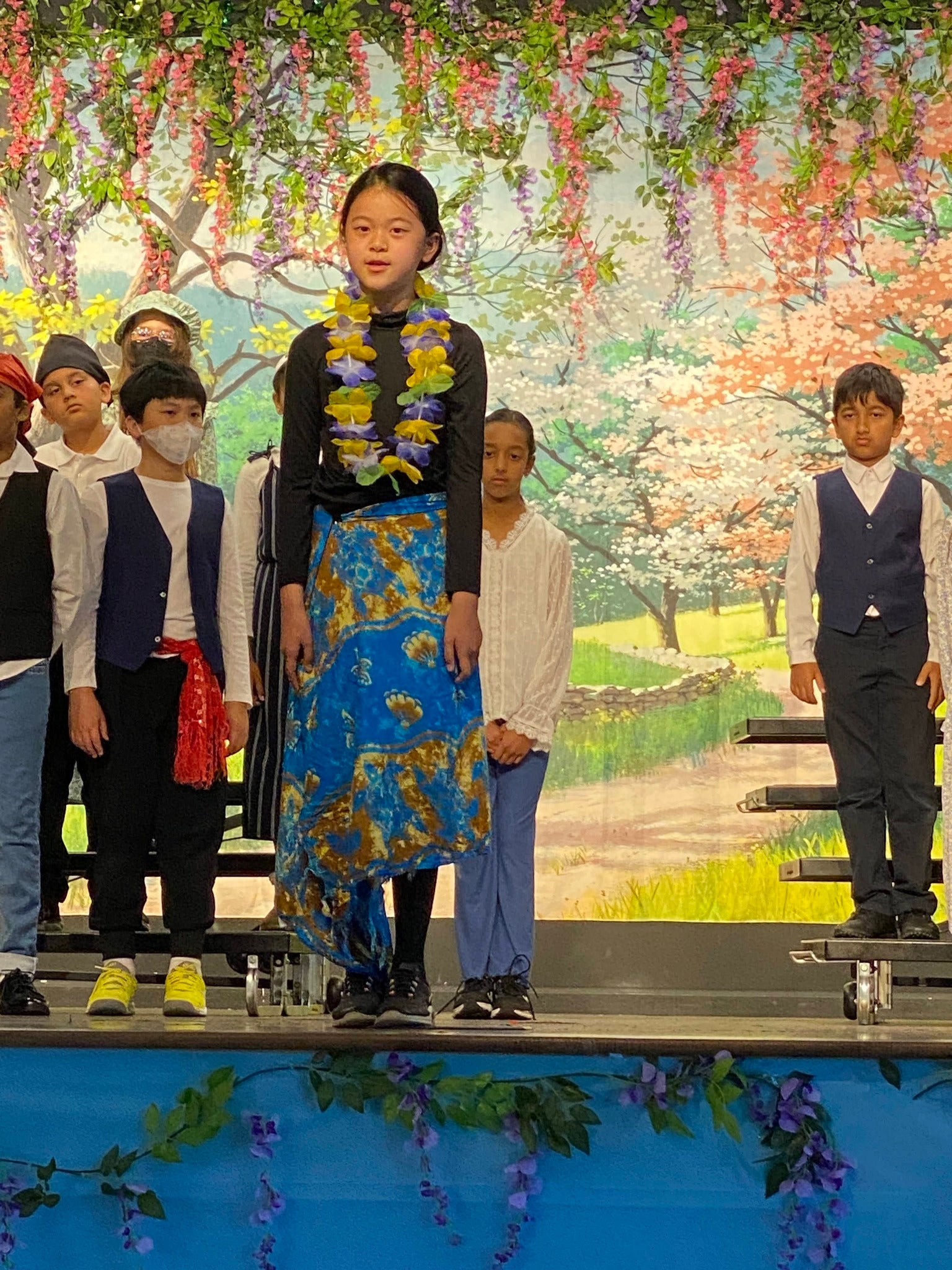 Frühlingsblumen Gebirgslandschaft Baclkdrop für Studio S-2741