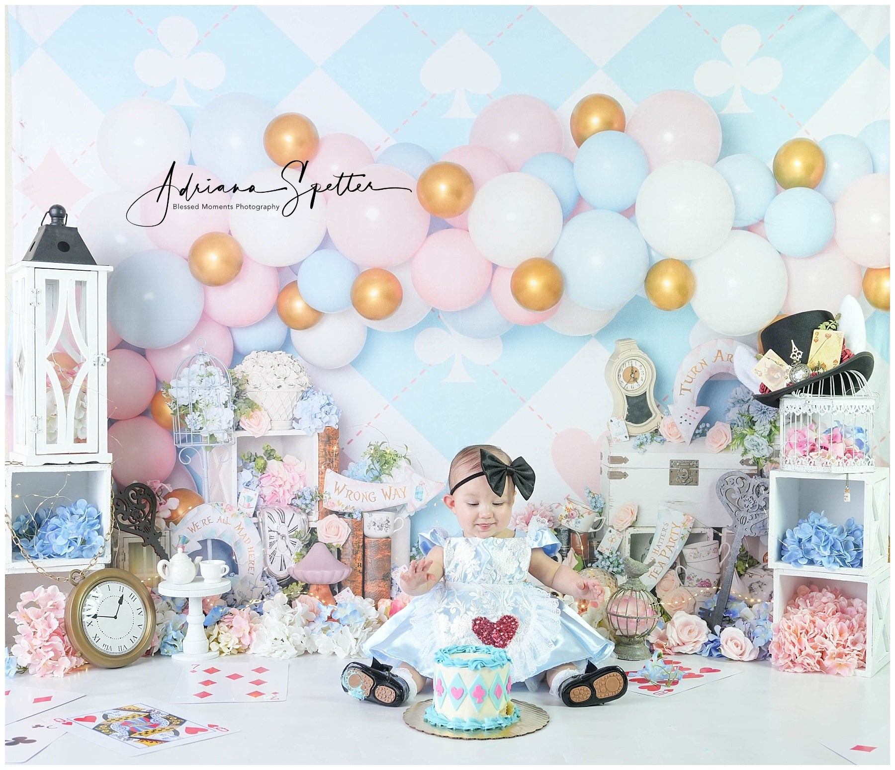 Neugeborenen-Fotohintergrund Pastellfarbenes Wunderland Ballons Kinder-Fotohintergrund MRR9-133
