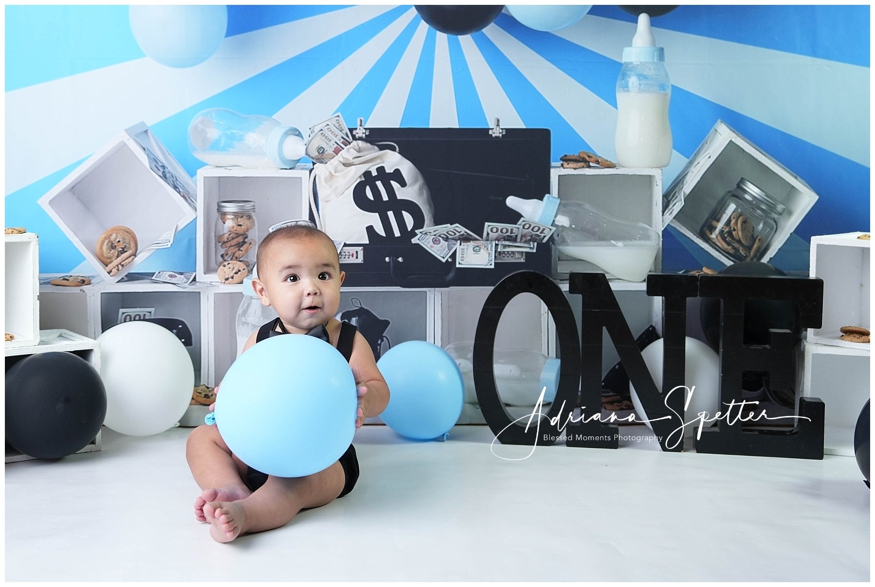 Kuchen-Smash-Hintergrund Geld Baby-Mottoparty Geburtstagshintergrund MRR10-47