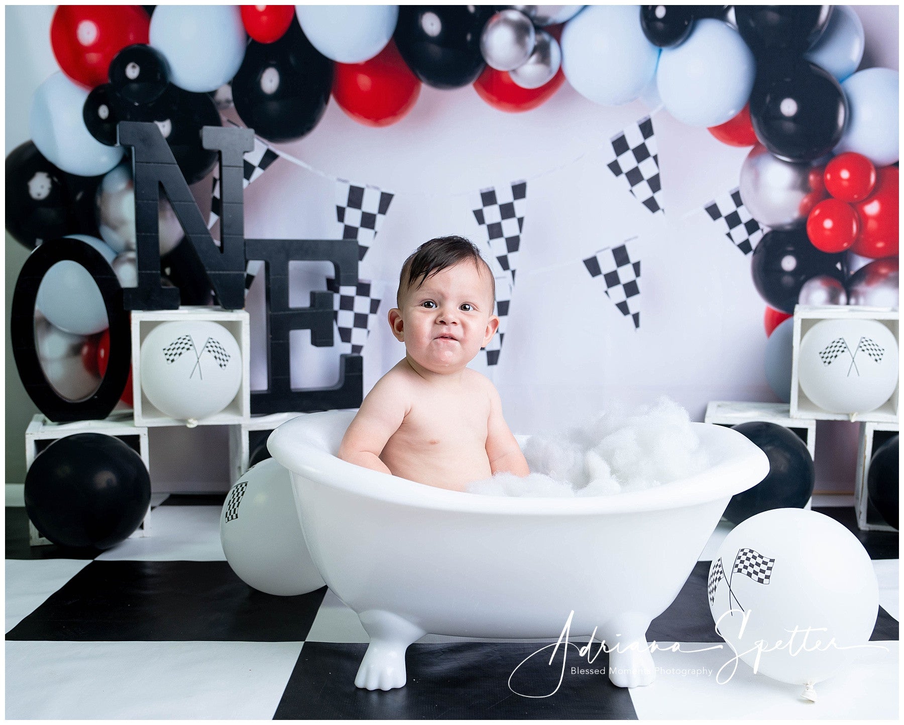 Cake Smash-Hintergründe Rennwagen Ballonbogen Geburtstag-Hintergrund MRR10-21