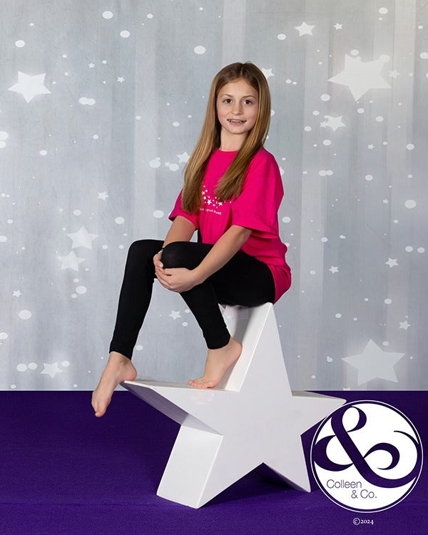 Glänzende graue Sterne Glitter Fotostudio Hintergrund GC-105