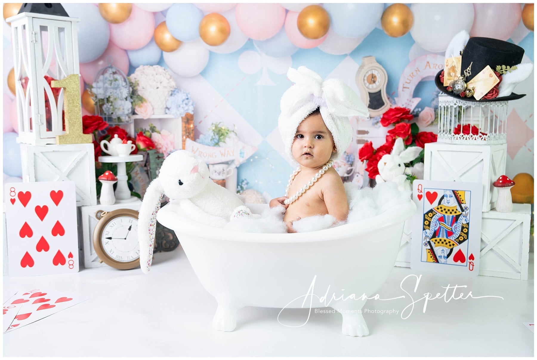 Neugeborenen-Fotohintergrund Pastellfarbenes Wunderland Ballons Kinder-Fotohintergrund MRR9-133