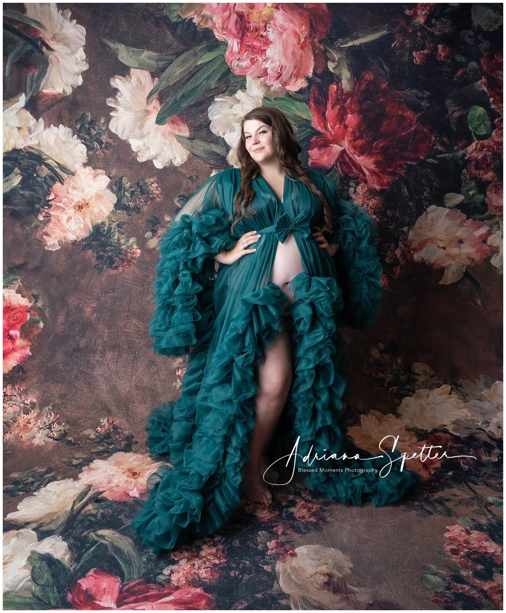 Blumenhintergrund Vintage Gemalte Blumen Eleganz Blumen-Fotohintergrund MRR9-122