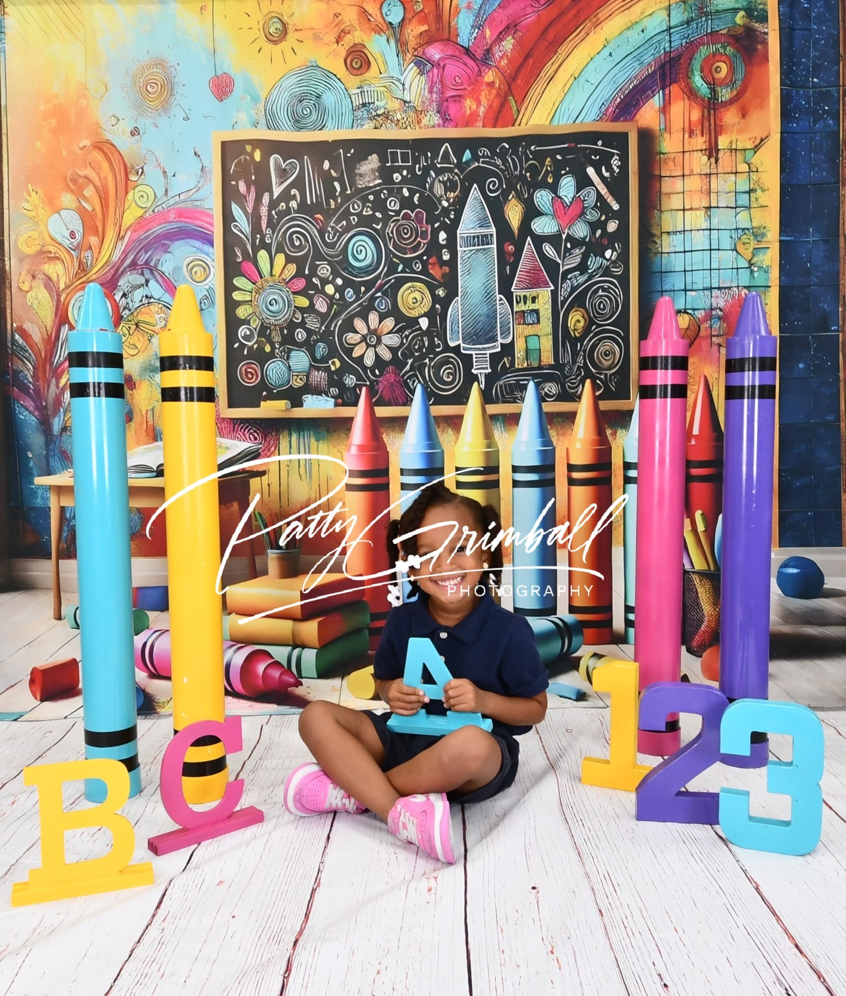 Buntstifte Malerei Back to School Backdrop RR7-211