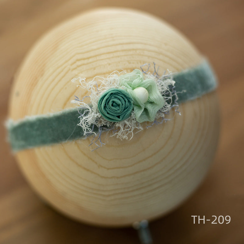 Neugeborenen Fotografie Samt Blume Perle Stirnband Haarschmuck TH2