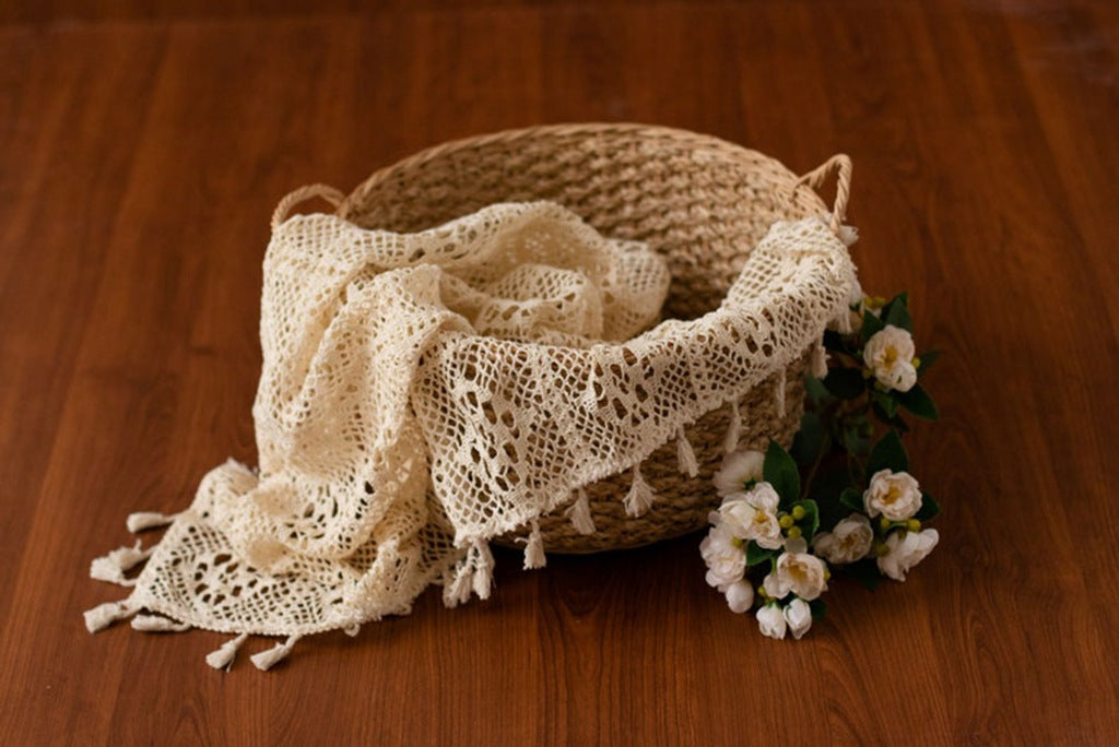 Neugeborenen-Fotografie Boho-Strickdecke CL12