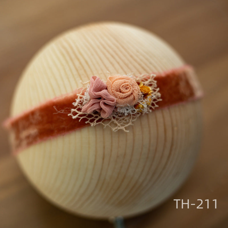 Neugeborenen Fotografie Samt Blume Perle Stirnband Haarschmuck TH2