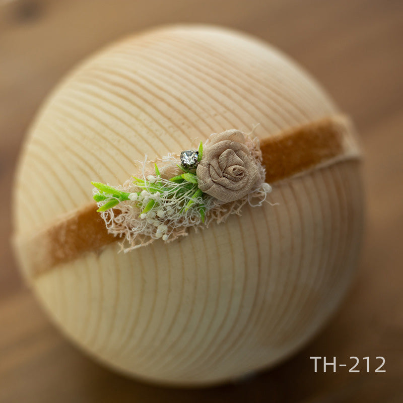 Neugeborenen Fotografie Samt Blume Perle Stirnband Haarschmuck TH2