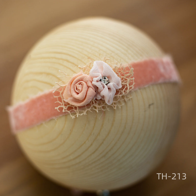 Neugeborenen Fotografie Samt Blume Perle Stirnband Haarschmuck TH2