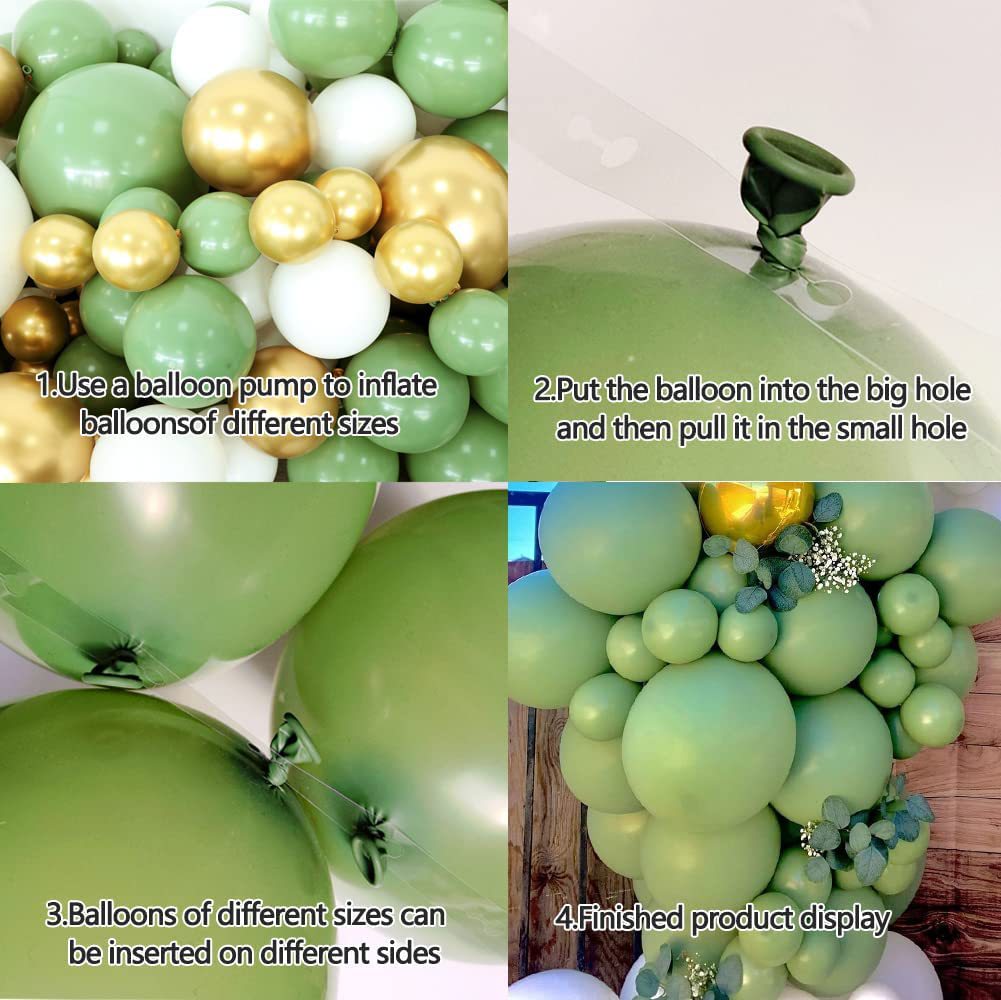Vintage Avocado Grün Bogen Ballon Girlande Geburtstag Party Veranstaltungsort Dekoration BA29