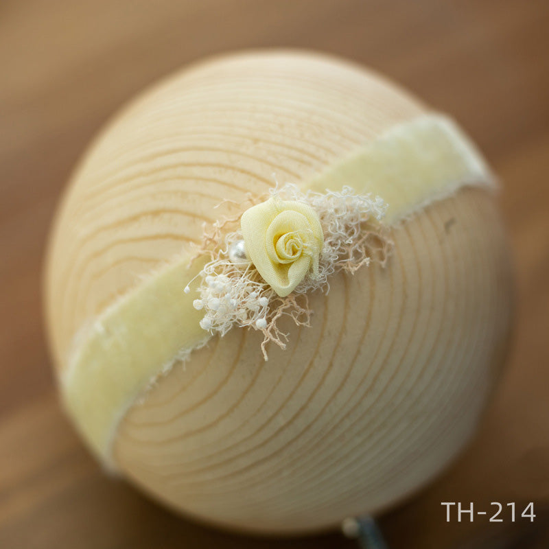 Neugeborenen Fotografie Samt Blume Perle Stirnband Haarschmuck TH2