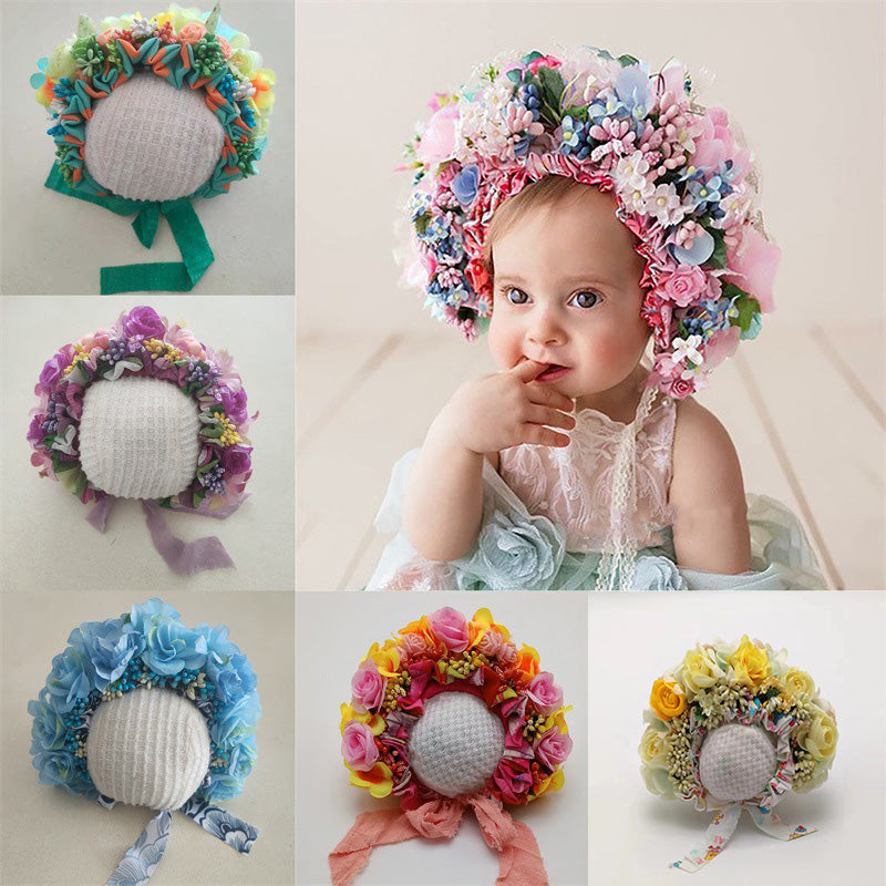 Neugeborenes Baby Fotografie Requisiten bunte Blume Kombination Kopfstück TS1