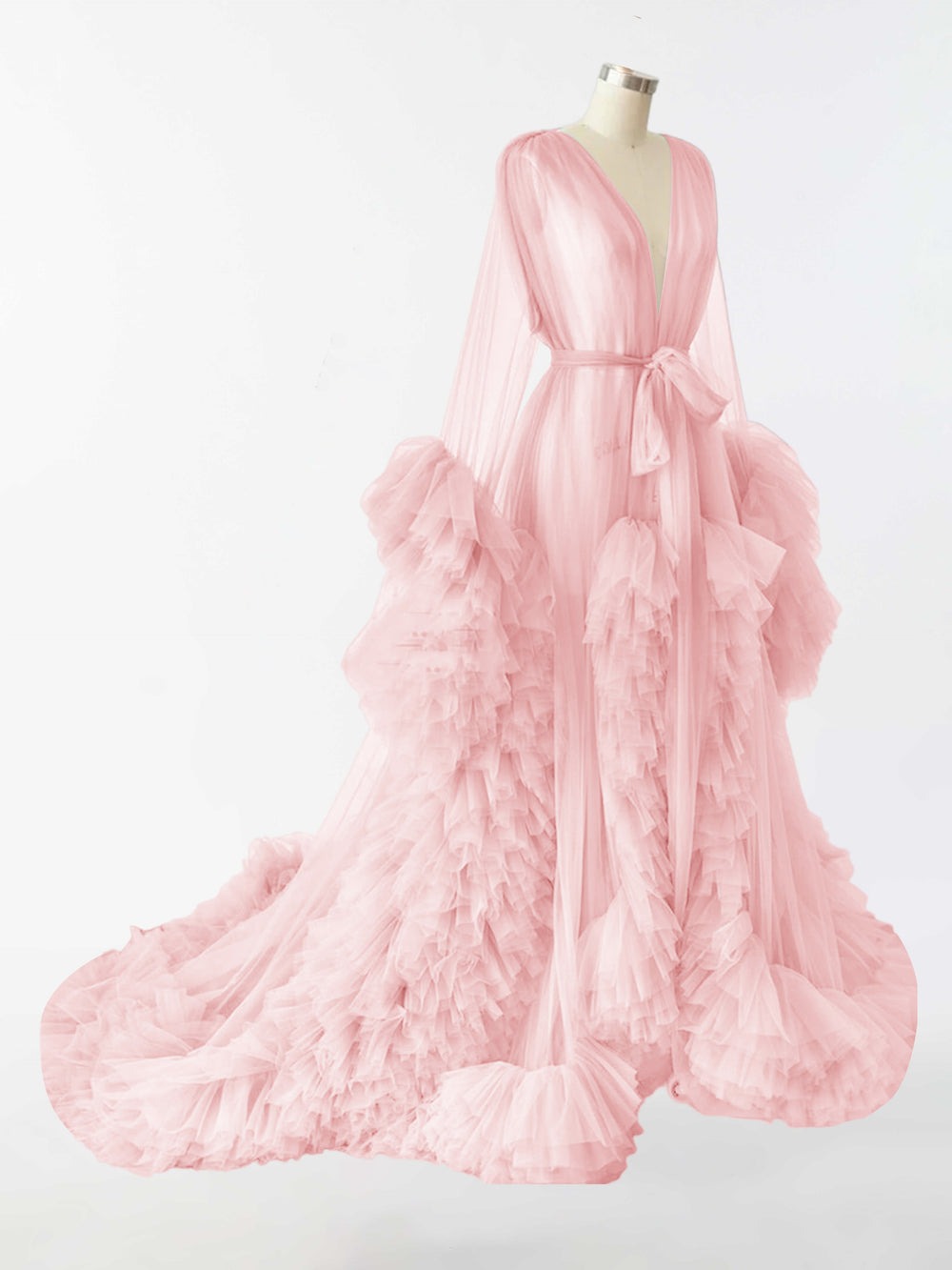 DBackdrop Durchsichtige Lange Tüll Robe für Mutterschaft Fotografie RB4