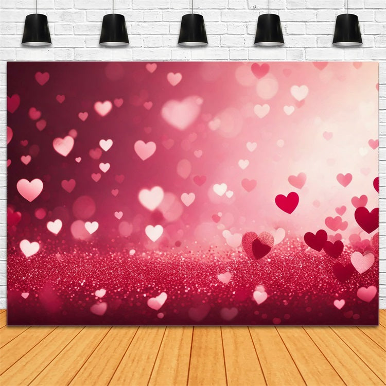 Valentinstag Fotokulisse Romantisch Rosa Herz Glitzernde Kulisse BRP1-100