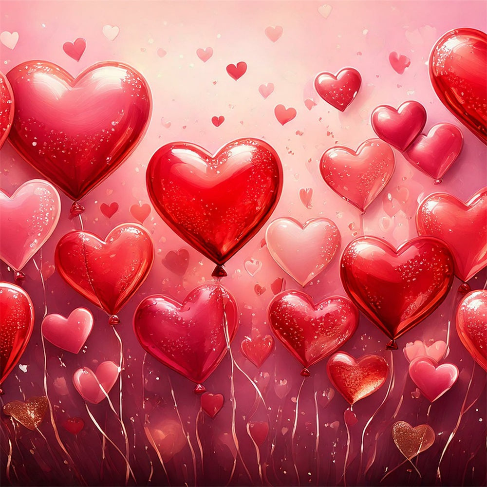 Valentine Backdrops Glitzerndes Rotes Herz Ballon Hintergrund BRP1-101