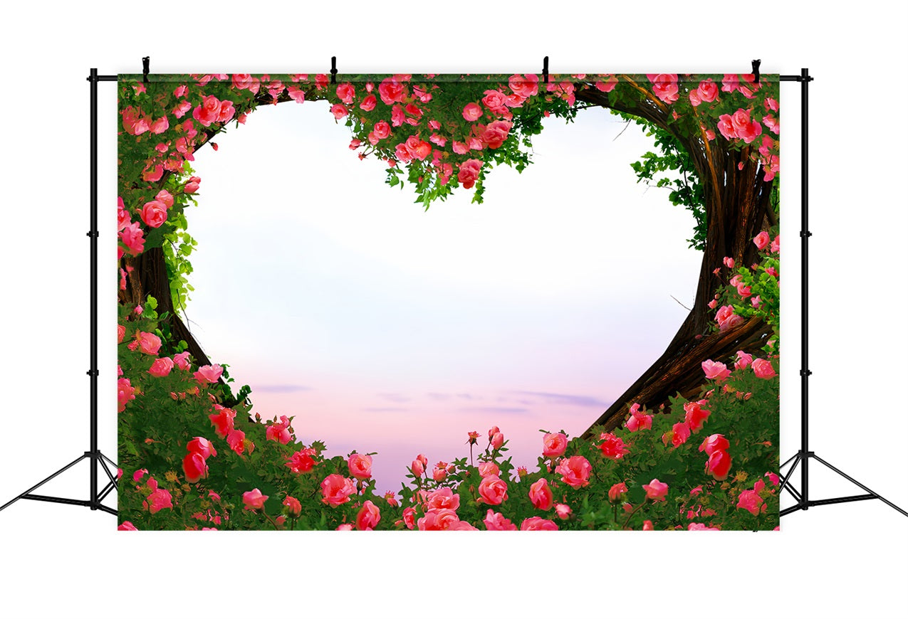 Valentine Backdrops Fotografie verträumt Sonnenuntergang Rose Herz Backdrop BRP1-103