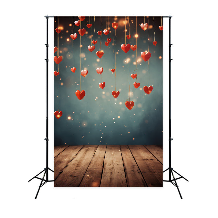 Valentine's Day Backdrop Glowing Heart String Festliche Kulisse BRP1-107