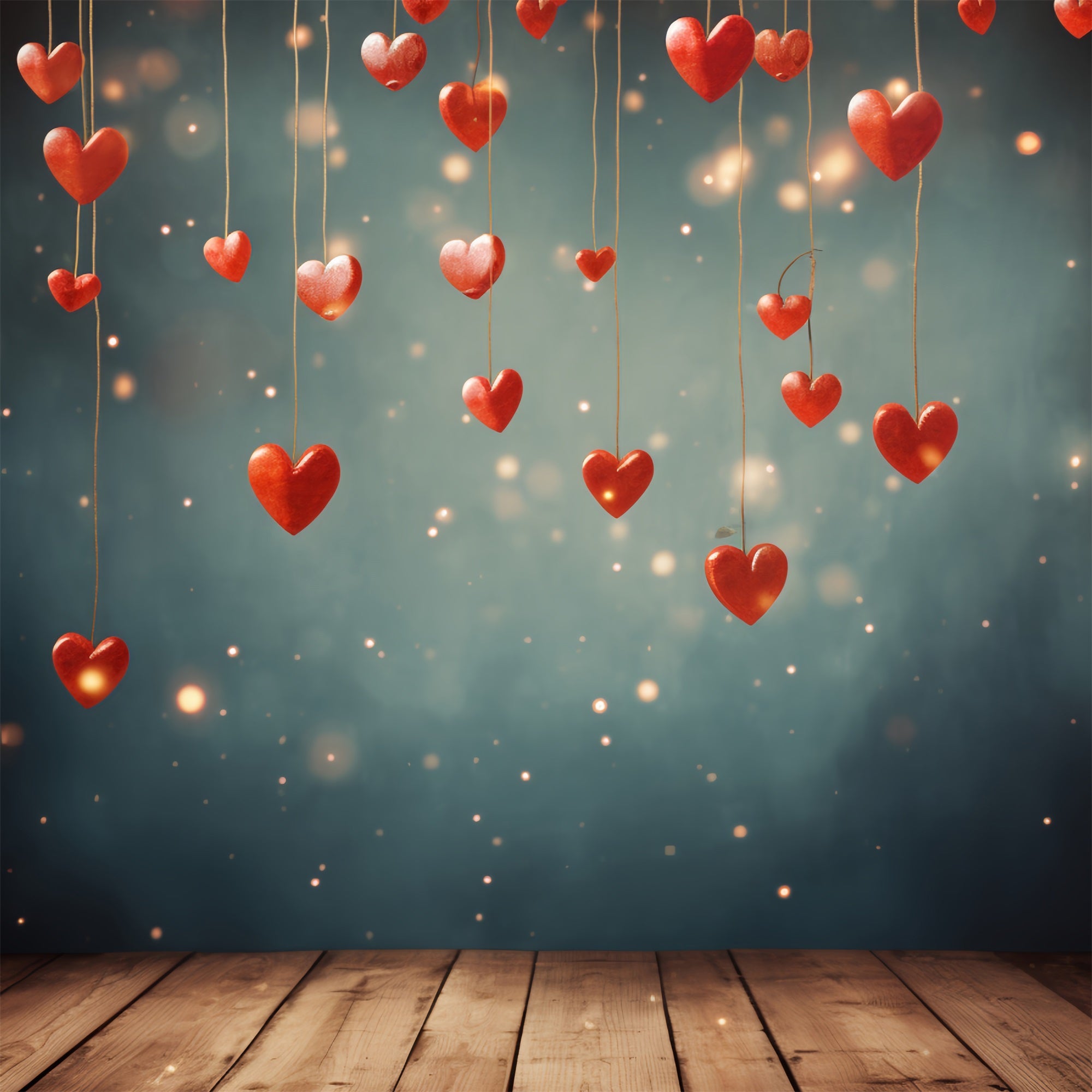 Valentine's Day Backdrop Glowing Heart String Festliche Kulisse BRP1-107