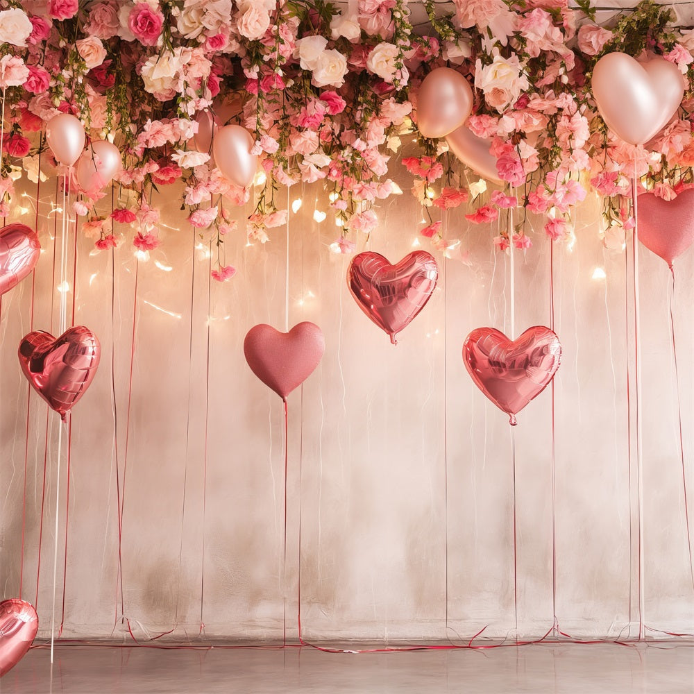 Valentinstag Backdrop Ideen Romantisch Floral Ballon Glow Backdrop BRP1-108